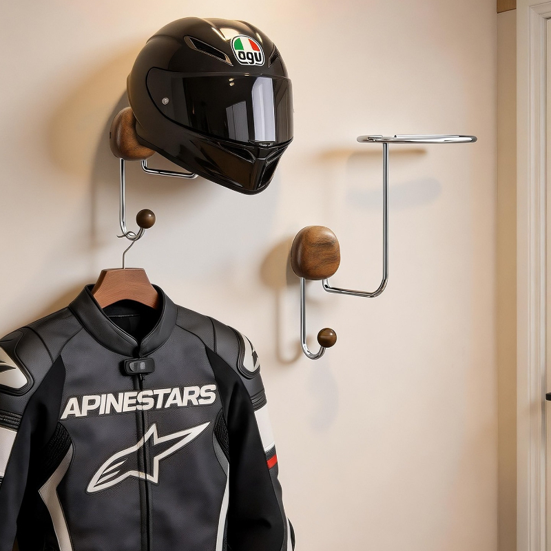 Cycling Gear Wall Organizer - 壁掛け式ヘルメット収納ラック 穴あけ不要 高耐久性 ヘルメットディスプレイホルダー 家庭用 穴あけ不要