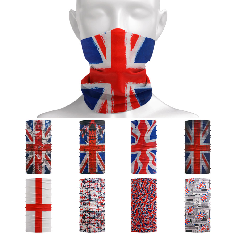 Mens Cycling Gear Uk - 英国ユニオンジャックネックチューブバンダナ イギリス ヘッドウェア シームレスネックゲイター ヘッドラップ フェイスマスク