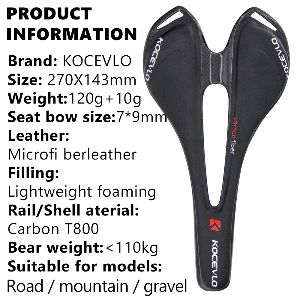 Kocevloカーボンサドルt800カーボンファイバー +  - Carbon Fiber Saddle のレビューと価格