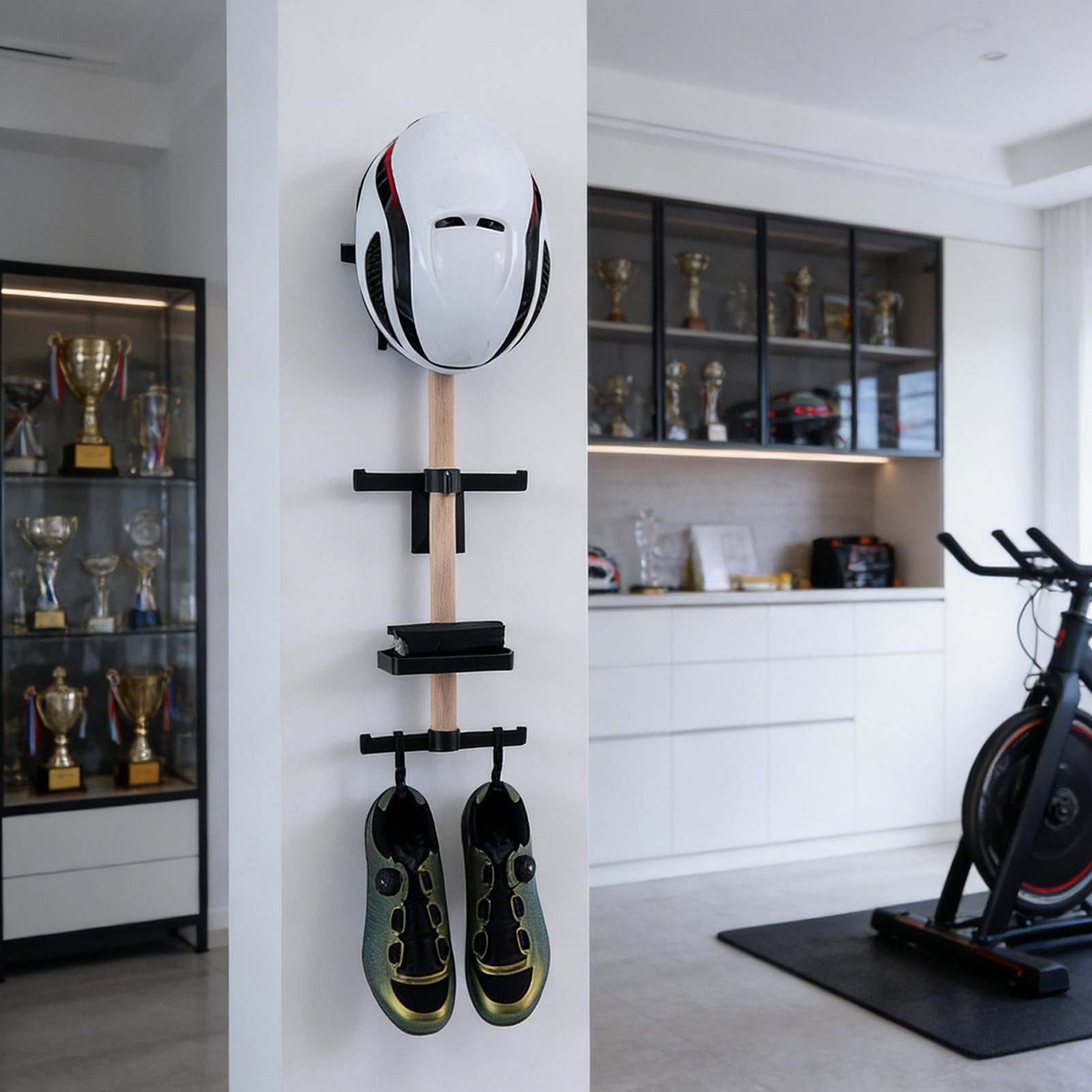 垂直サイクリングギアオーガナイザーラック、自転車アクセサリー - Cycling Gear Wall Organizer のレビューと価格