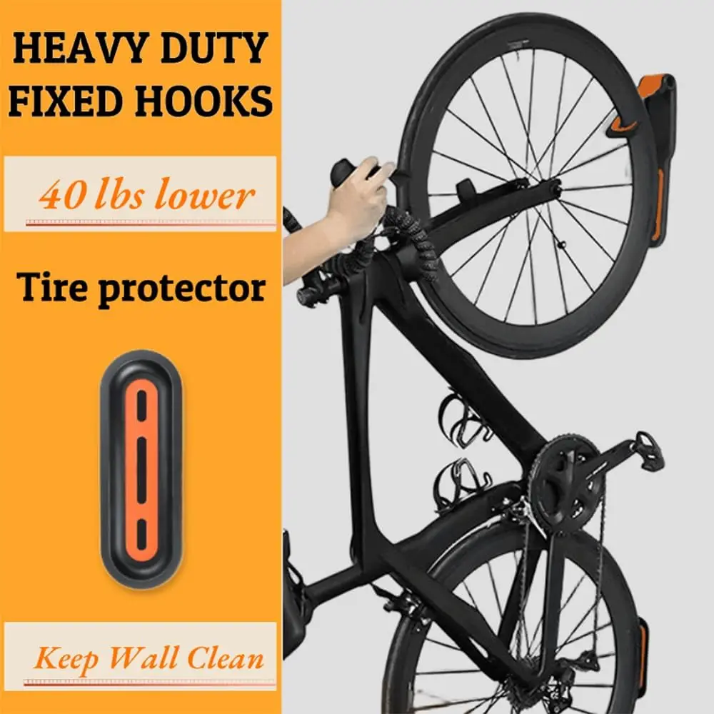 固定フック付き自転車ウォールマウントラック,1ピース,自転車 - Cycling Gear Wall Organizer のレビューと価格