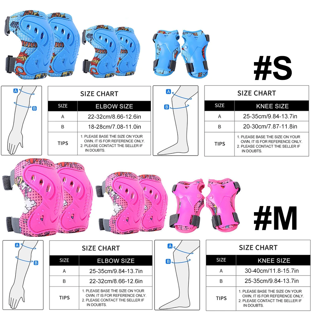 6個セット 子供用 3-12歳 膝肘パッド 保護具 ローラー - Cycling Gear For Kids のレビューと価格